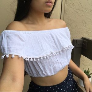FOREVER21 White Crop Top